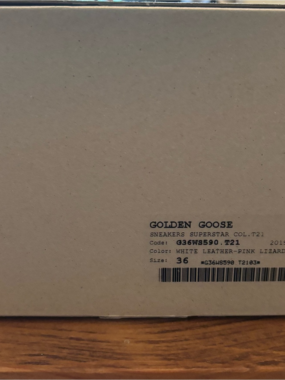 Golden Goose Superstar White Sneakers with Pink Lizard Lining and leather Star - Picture 6 of 10